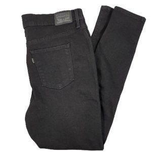 Levi's 720 High-Rise Super Skinny Black Jeans Women Size 18 W34 L30 Distressed